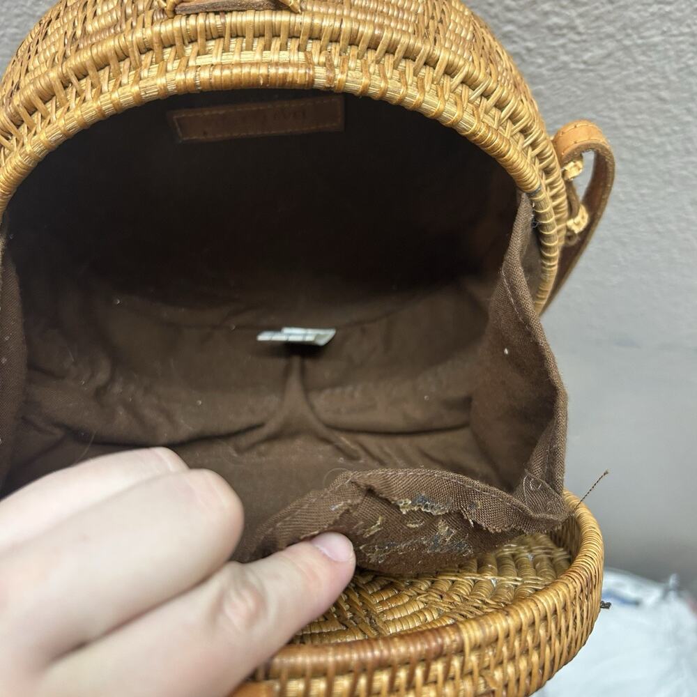 Round Rattan Straw Bag Wicker Purse Boho‎ Bag for Women Cross Body Cottagecore - Picture 6 of 8